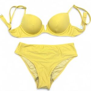 NWT Women's‎ Cupshe Bikini Set Medium Swimwear Push Up Cheeky Summer Ruched